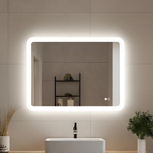 Zaobljeno ogledalo za kupaonicu s LED osvjetljenjem 80x60\100x70\120x70\60x80\70x100\70x120 cm, dvobojno, dodirni prekidač, grijaća podloga