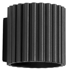 Zidne Svjetiljka SOLLUX LIGHTING, RIBLA, prigušiv, Crno, Dnevna soba, Aluminij