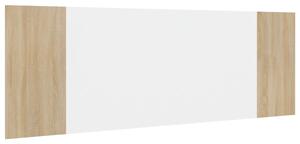 VidaXL Zidno uzglavlje bijelo i hrast sonoma 240x1,5x80 cm drveno