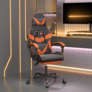 VidaXL Igraća stolica s osloncem za noge umjetna koža crno-narančasta