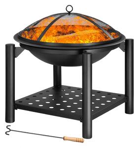 Ognjište sa spremištem za drva FIRE, Ø55 cm, crno Gardebruk