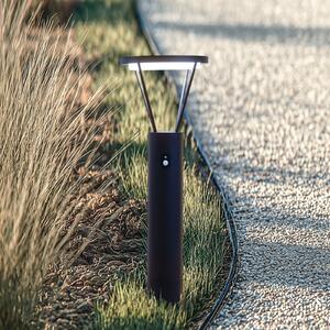 Lucande LED solarna svjetiljka Elario, 80 cm, CCT, senzor, Crno, Aluminij