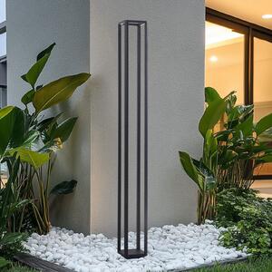 Lucande LED vanjska svjetiljka Thorvid, visina 180 cm, crna, Crno, Aluminij