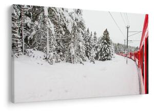 Slika - Vlak u snježnom krajoliku (90x60 cm)