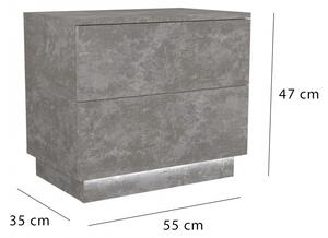 Noćni ormarić Arosa Sela S2, 55x47x35 cm, beton