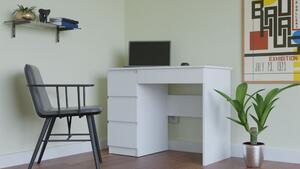 Drohmo Mijas radni stol s spremištem na lijevoj strani, 98x76x51 cm, mat bijela