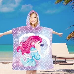 Dječji pončo MERMAID ružičasti 60x90 cm