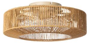 Stropni ventilator Raveni s rasvjetom, konopac od konoplje, Ø 50 cm - Lucande Lucande, Raveni, Smeđa / hrđa, Dnevna soba, Moderan