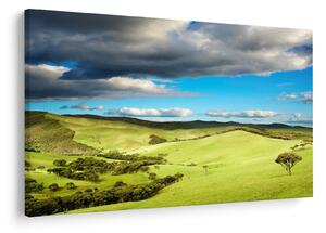 Slika - Zeleni krajolik s brdima (90x60 cm)