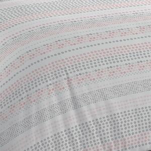 Rozo-siva posteljina 200x200 cm Banded Spots - Cloudsoft