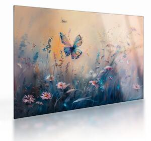Staklena slika - Livada s leptirima II (70x50 cm)
