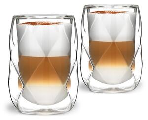 Set od 2 čaše za kavu s dvostrukim stijenkama Vialli Design Geo, 250 ml