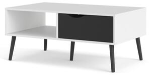 Crno-bijeli pomoćni stol Tvilum Oslo, 99 x 60 cm