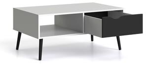 Crno-bijeli pomoćni stol Tvilum Oslo, 99 x 60 cm