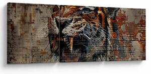 Slika - Tigar od cigle (sa satom) (90x30 cm)