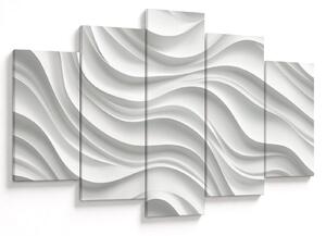 Slika - 3D bijeli valovi (150x105 cm)