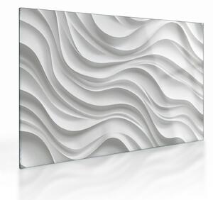Staklena slika - 3D bijeli valovi (70x50 cm)