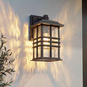 Lindby Eliosa vanjska zidna svjetiljka, crna, 30 cm, E27, lampa, prigušiva, Crno, Plastika