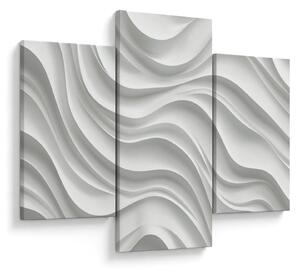 Slika - 3D bijeli valovi (90x60 cm)