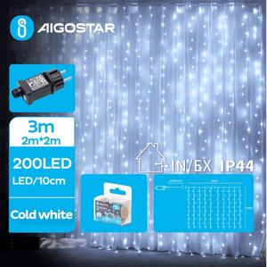 Aigostar - LED Vanjske božićne lampice 200xLED/8 funkcija 5x2m IP44 hladna bijela