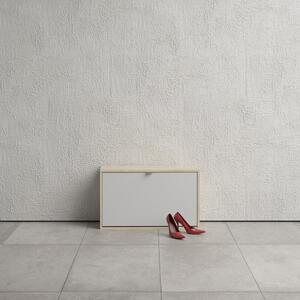 Bijeli ormarić za cipele s okvirom u hrastovom dekoru Tvilum Shoes, dubina 24 cm