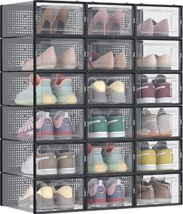 Organizator za cipele MARI, 18 kutija, prozirni/crni SongmicsHome