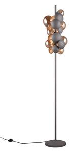 Siva/u zlatnoj boji stojeća svjetiljka sa staklenim sjenilom (visina 155 cm) Bubble – Trio Select