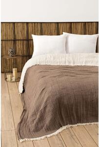 Smeđi prekrivač od muslina za bračni krevet 230x250 cm – Mijolnir