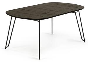 Crni blagovaonski stol na razvlačenje Kave Home Norfort, 140 x 90 cm