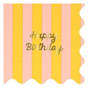 Papirnati ubrusi u setu 16 kom Happy Birthday – Meri Meri