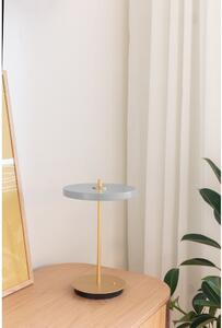 Svijetlo siva LED stolna lampa s mogućnosti zatamnjivanja s metalnim sjenilom (visina 31 cm) Asteria Move – UMAGE