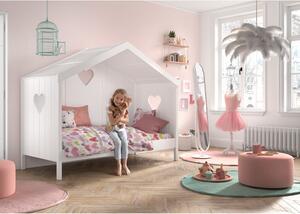 Bijeli dječji krevet od masivnog bora u obliku kućice 90x200 cm AMORI – Vipack