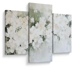 Slika - Apstrakcija bijelog cvijeća (90x60 cm)