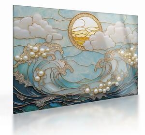 Staklena slika - 3D biseri u oceanu (70x50 cm)