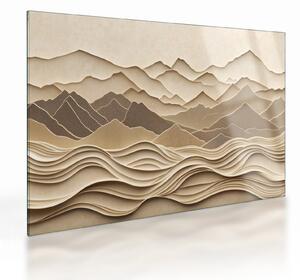 Staklena slika - 3D linije planina (70x50 cm)