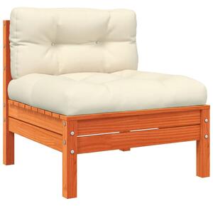 VidaXL Vrtna sofa bez naslona za ruke s jastucima smeđa od borovine