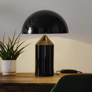 Oluce Atollo stolna lampa, prigušiva, Ø38cm, crna, prigušiva, Crno, Dnevni boravak/blagovaonica, Aluminij