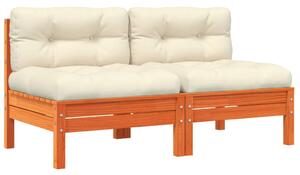VidaXL Vrtna sofa s jastucima 2 kom voštano smeđa od masivne borovine