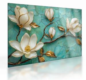 Staklena slika - 3D magnolije (70x50 cm)