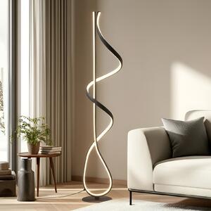 Lucande LED podna lampa Rodado, crna, 132 cm, aluminij, Crno, Dnevni boravak/blagovaonica, Metal