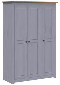 VidaXL Ormar od borovine 3 vrata sivi 118x50x171,5 cm asortiman Panama