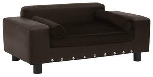 VidaXL Sofa za pse smeđa 81 x 43 x 31 cm od pliša i umjetne kože