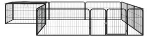 VidaXL Ograda za pse s 12 panela crna 100 x 50 cm čelik obložen prahom