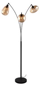 Crna/narančasta stojeća svjetiljka sa staklenim sjenilom (visina 200 cm) Lumina – Trio