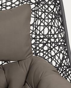 Tamno siva viseća vrtna fotelja od umjetnog ratana Hanging – Kave Home