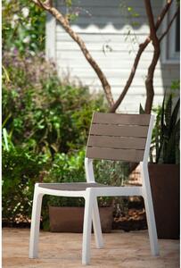 Bijela/smeđa plastična vrtna stolica Harmony – Keter