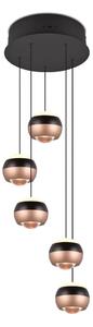 Crna/u bakrenoj boji LED viseća svjetiljka s metalnim sjenilom ø 30 cm Orbit – Trio Select