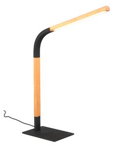 Crna/u prirodnoj boji LED stolna lampa s mogućnosti zatamnjivanja s drvenim sjenilom (visina 73,5 cm) Norris – Trio