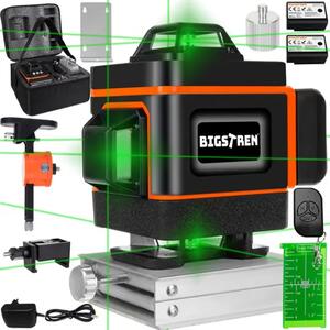 BIGSTREN 4D laserska libela 16 linija 360° – zeleni laser, samonivelirajuća, IP54