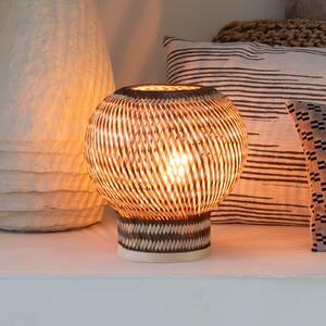 Good & Mojo GOOD MOJO stolna lampa Barbados, smeđa, Ø 25 cm, bambus, E27, Drvo, Dnevni boravak/blagovaonica, Bambus, Stojeći kišobran za stol